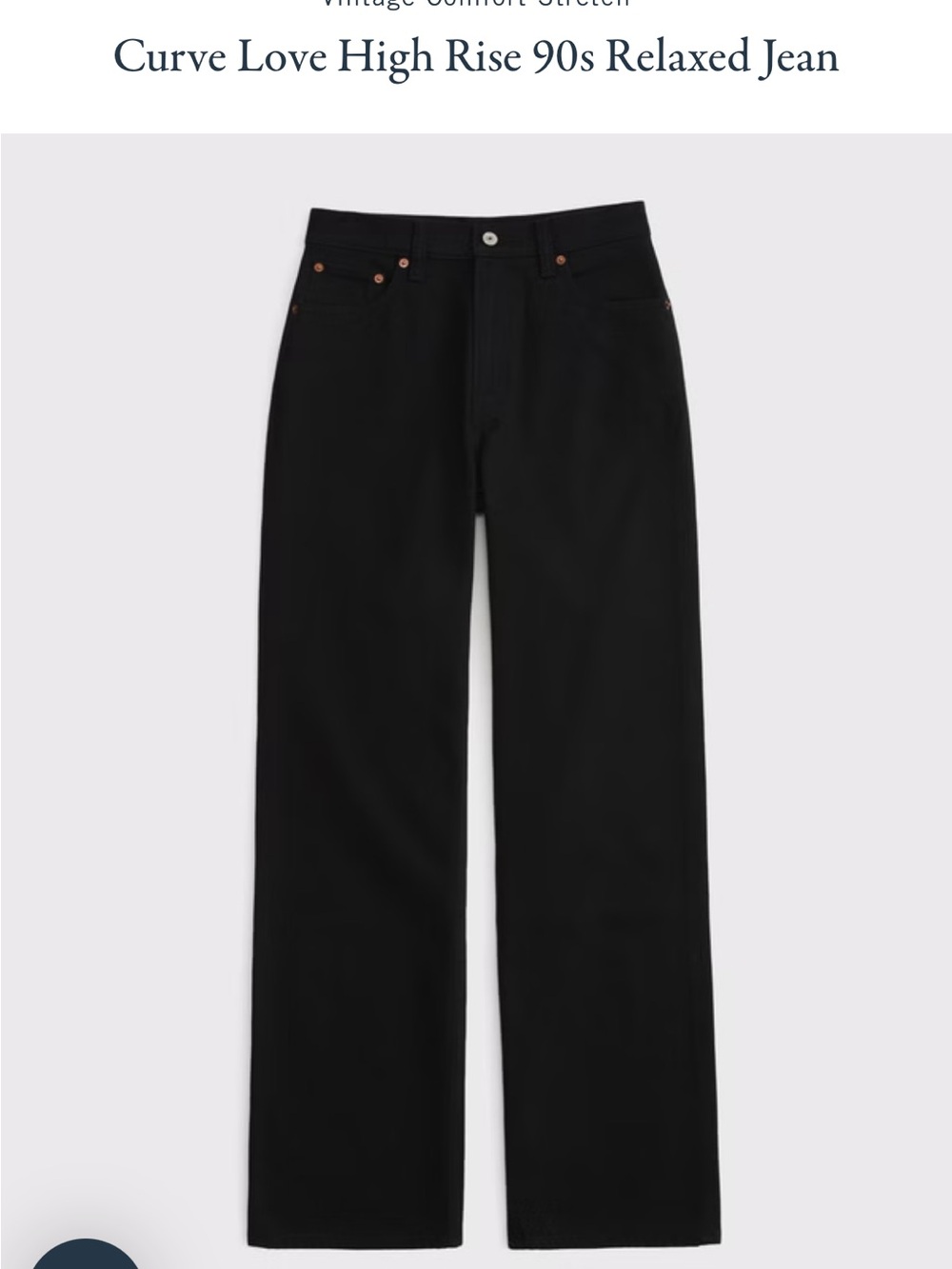 Abercrombie & Fitch Curve Love High Rise 90s Relaxed Jean Black